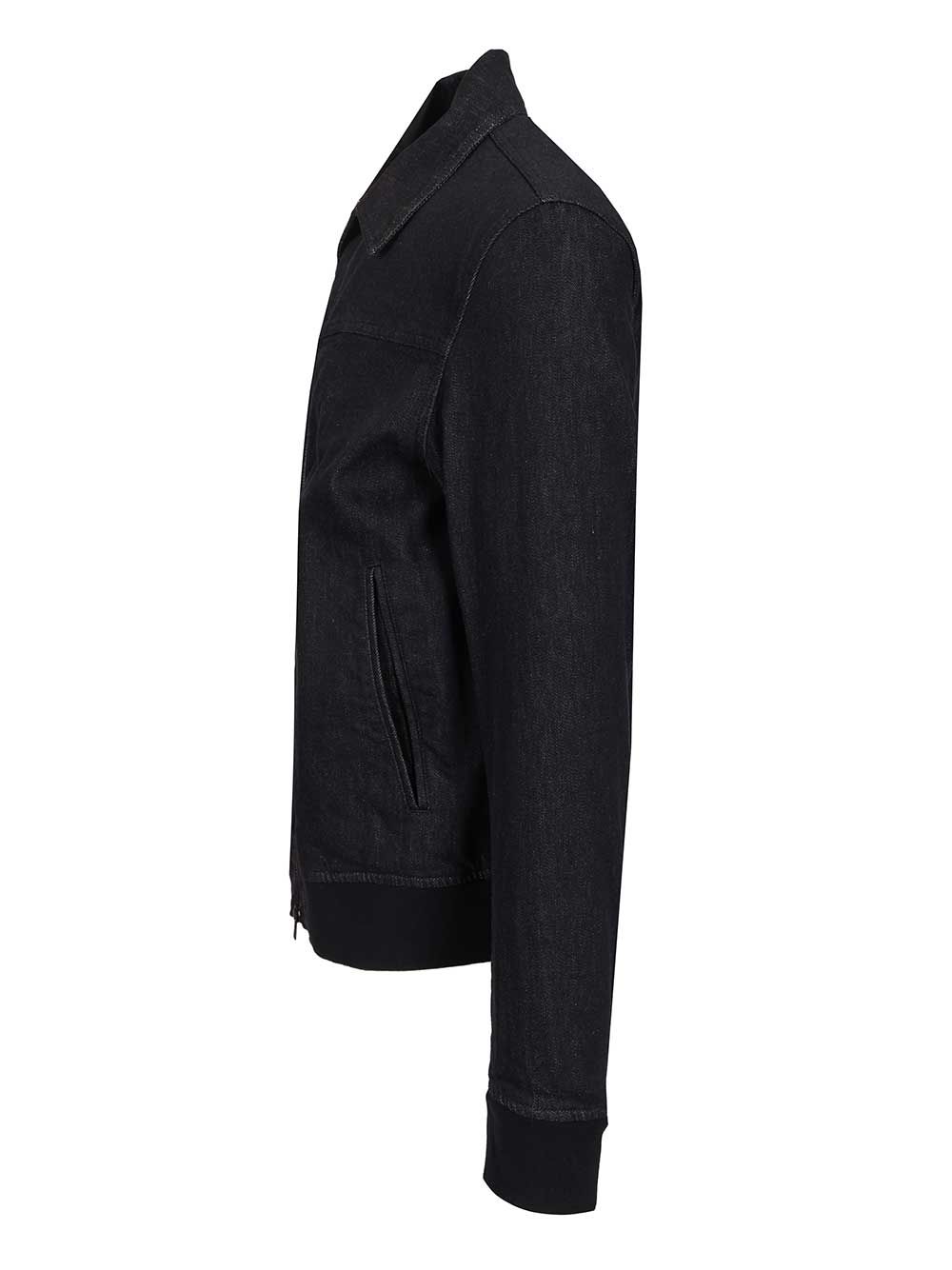 Denim Bomber Jacket Blue Cotton Elastane