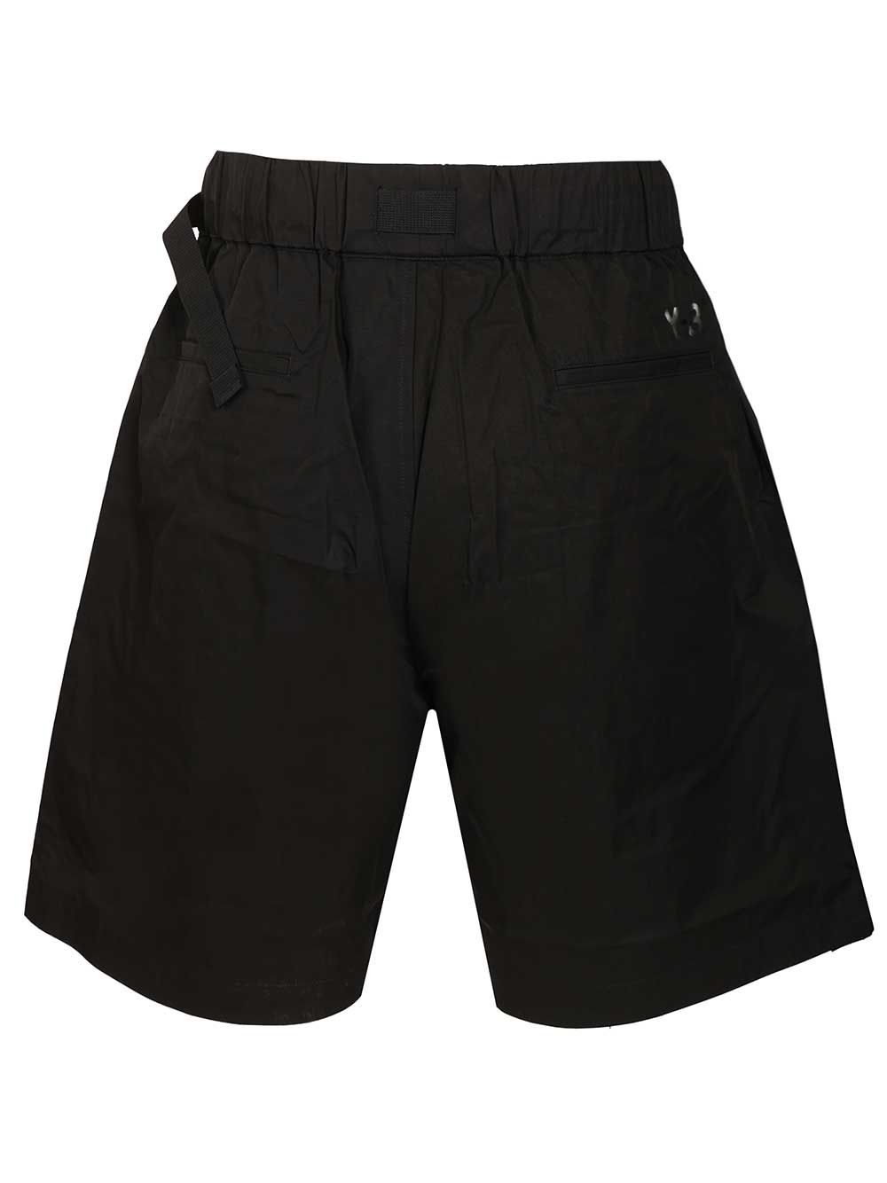 Cotton Blend Cargo Bermuda Shorts Black Cotton/polyamide Trousers