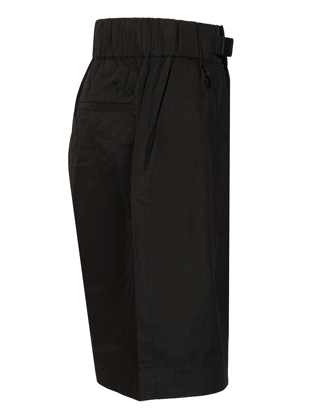 Cotton Blend Cargo Bermuda Shorts Black Cotton/polyamide Trousers