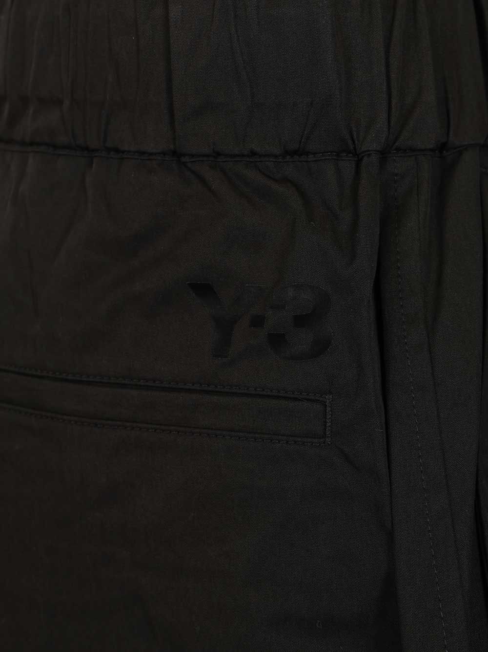 Cotton Blend Cargo Bermuda Shorts Black Cotton/polyamide Trousers