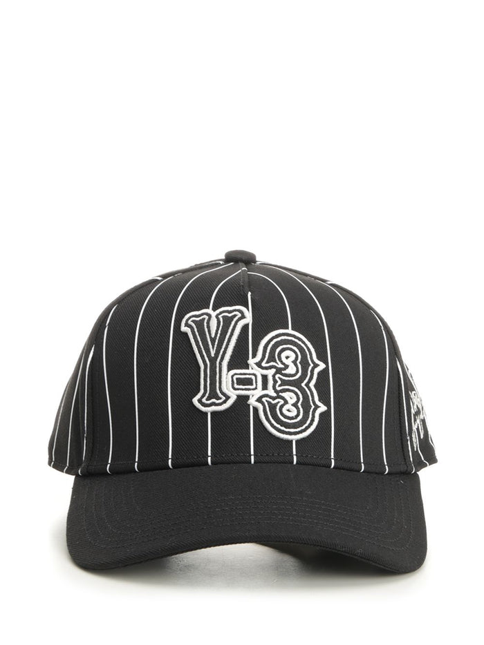 Striped baseball cap Black Rec.polyester Hat