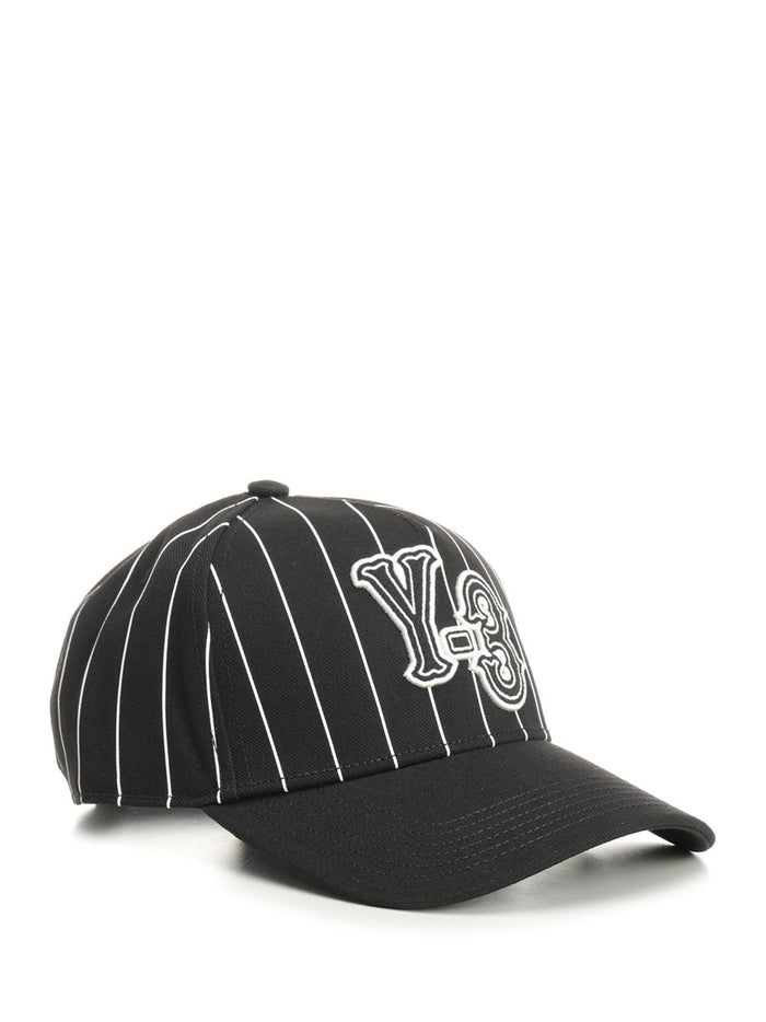 Striped baseball cap Black Rec.polyester Hat