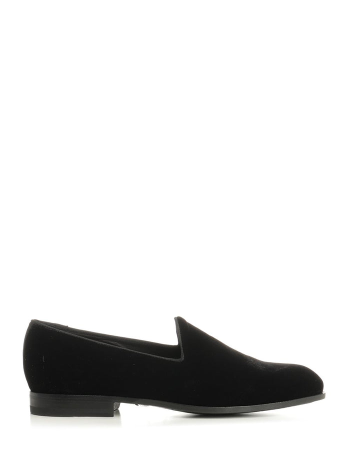 velvet moccasin Black Goat Leather Scarpe Basse
