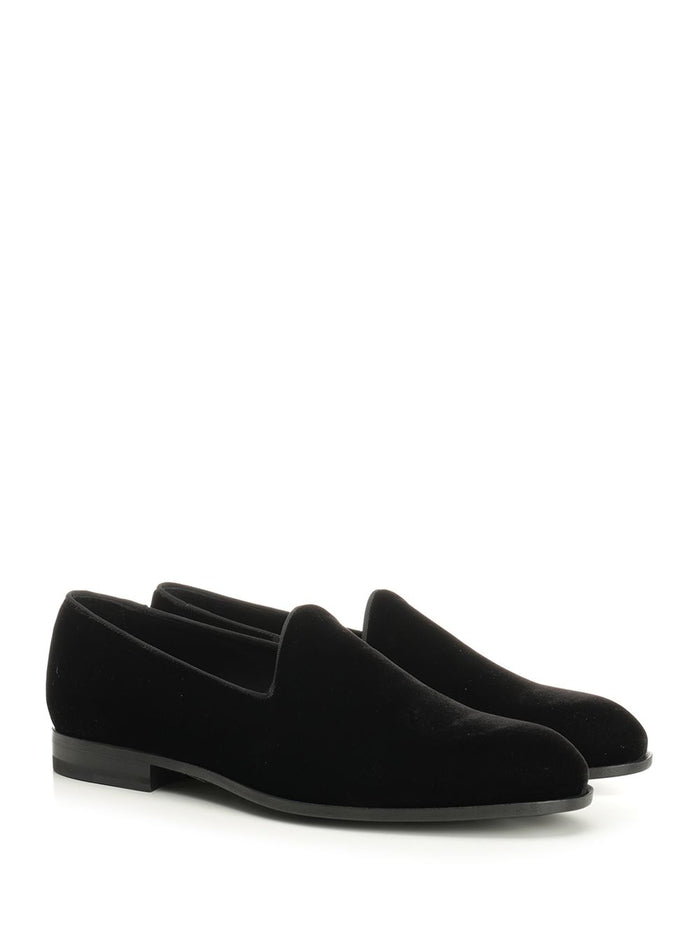 velvet moccasin Black Goat Leather Scarpe Basse