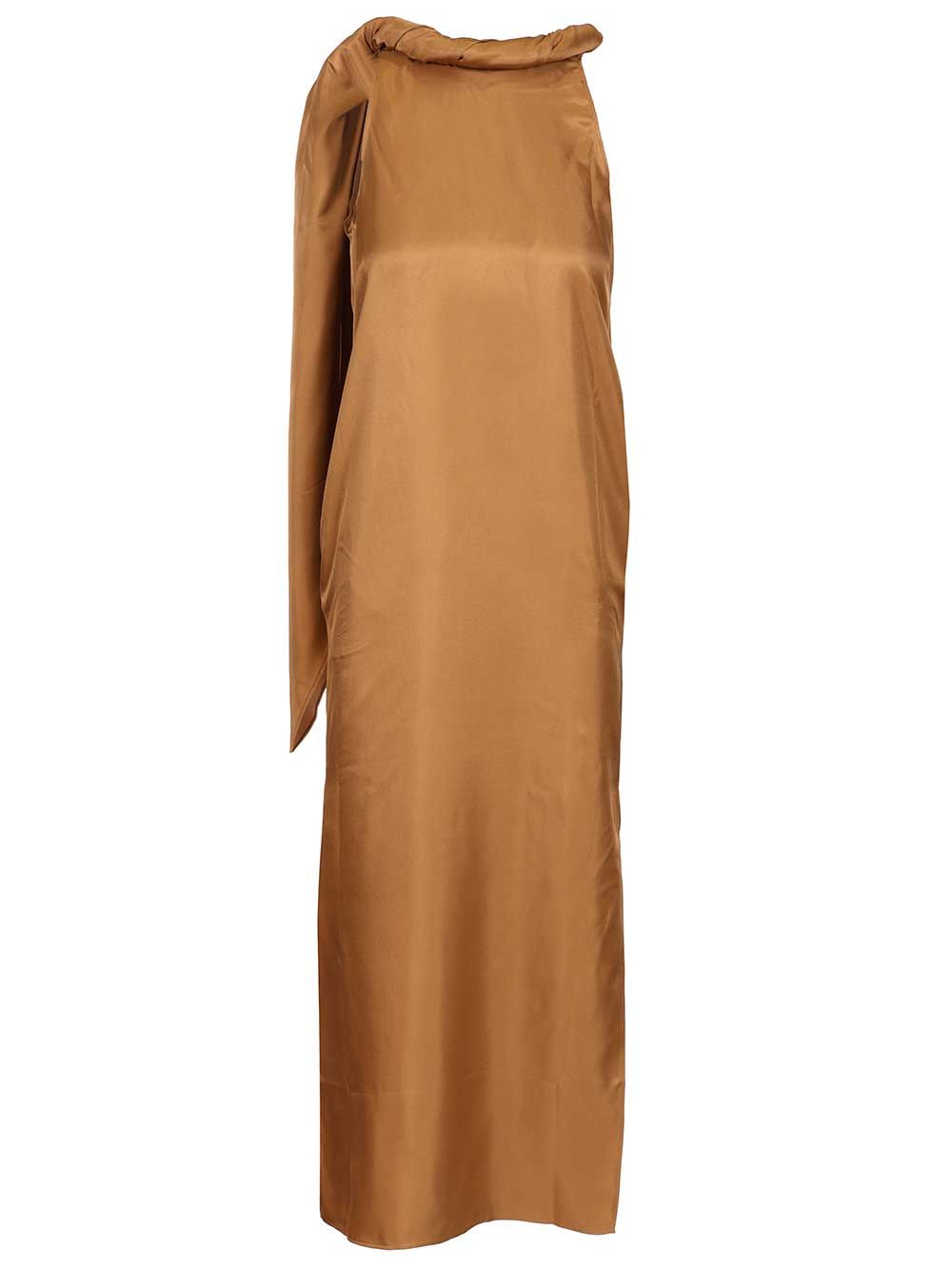 Susan Dress Beige Silk