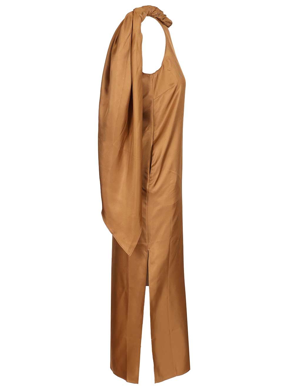 Susan Dress Beige Silk
