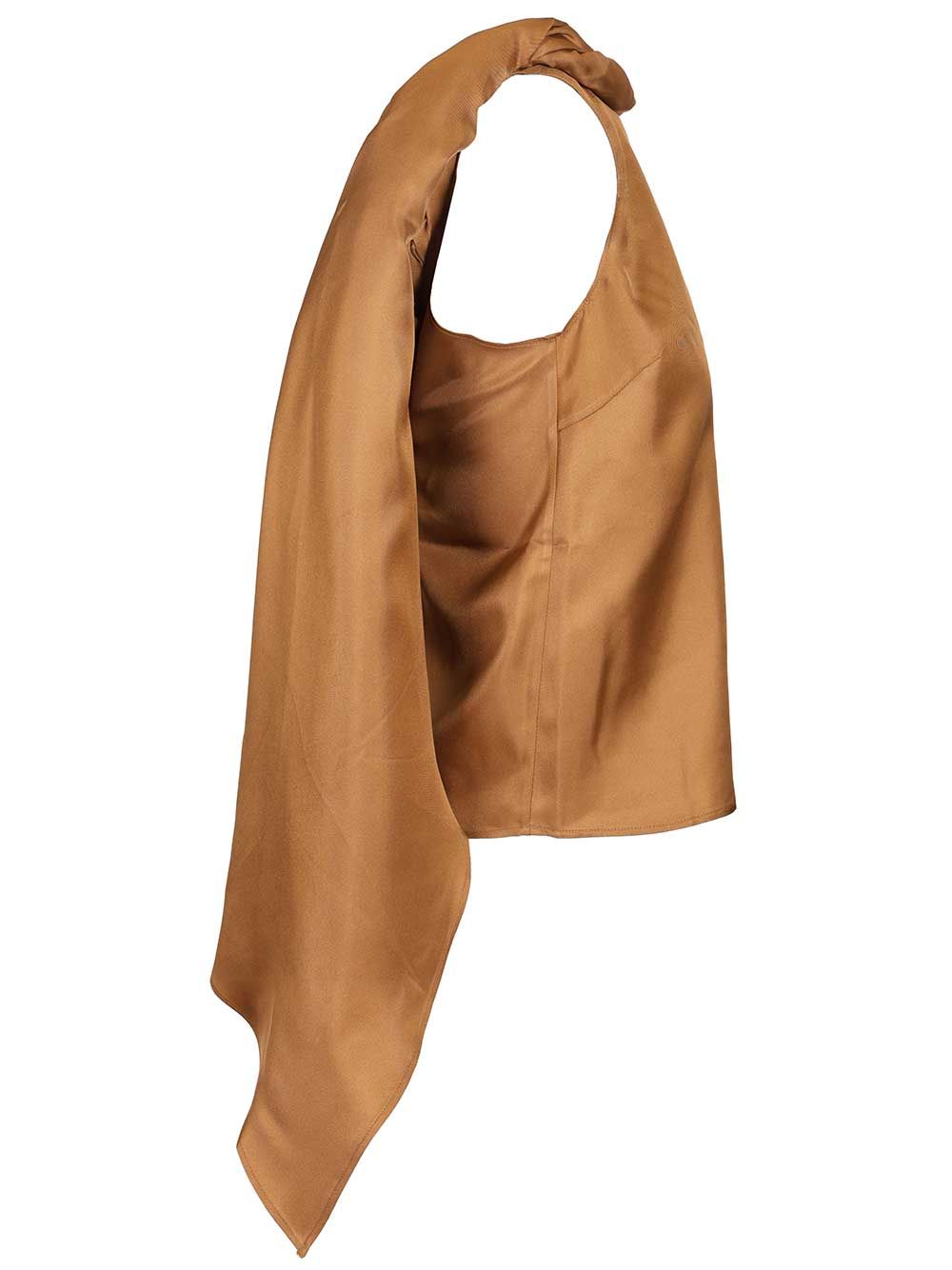WILMA top Beige Silk Tops