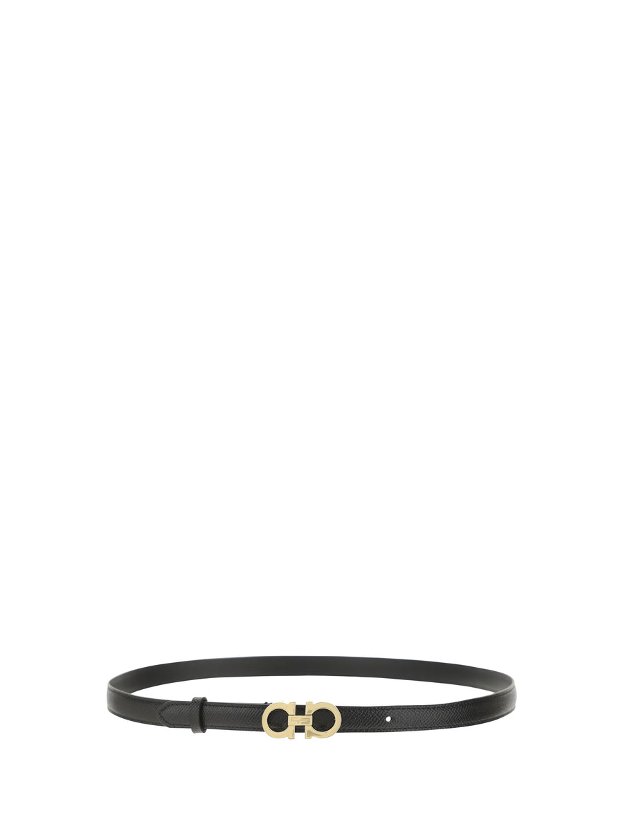 Leather Belt Grey-Black Grey/black Calf
