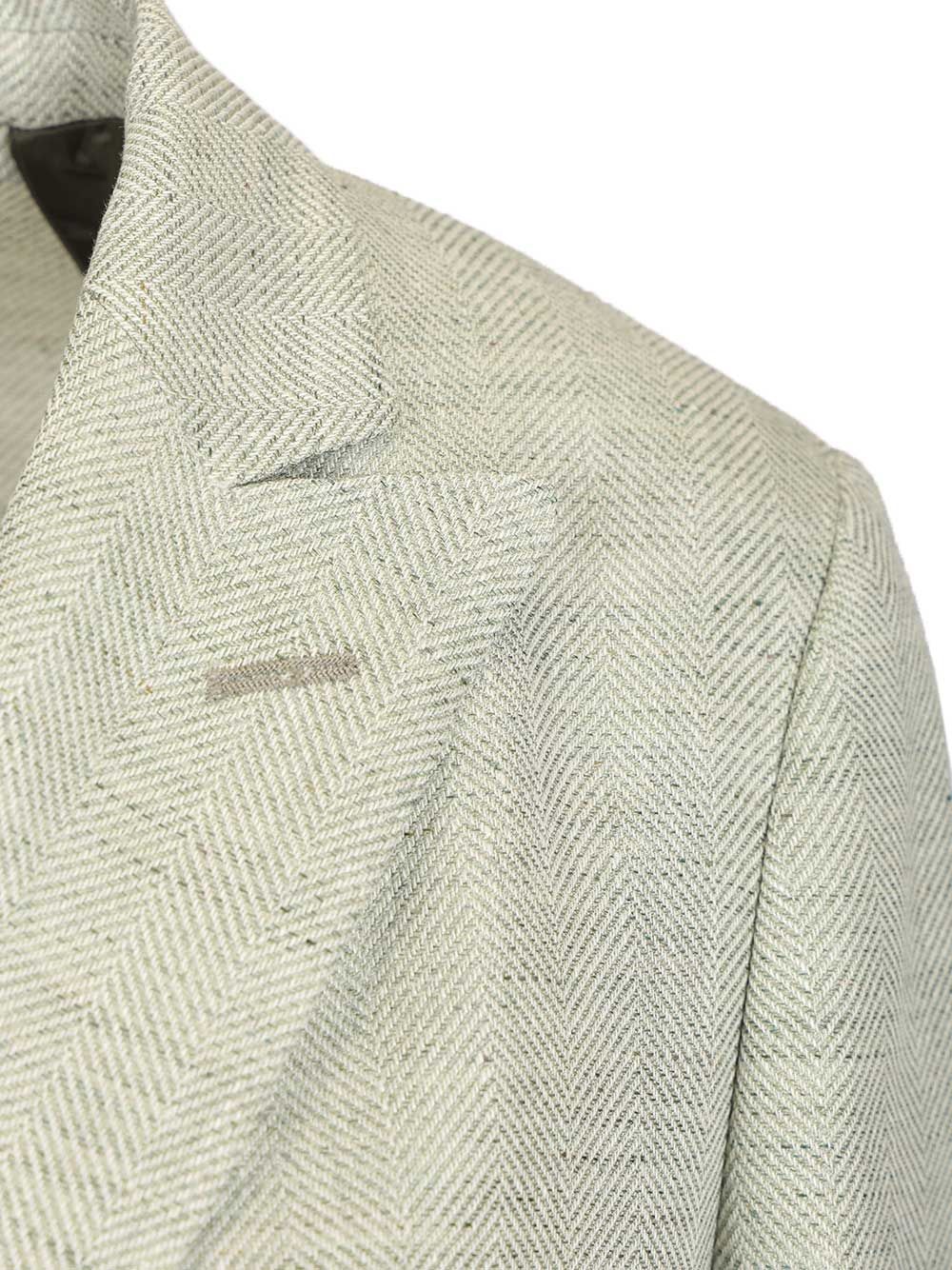 double-breasted blazer Grey Linen Wool Jacket