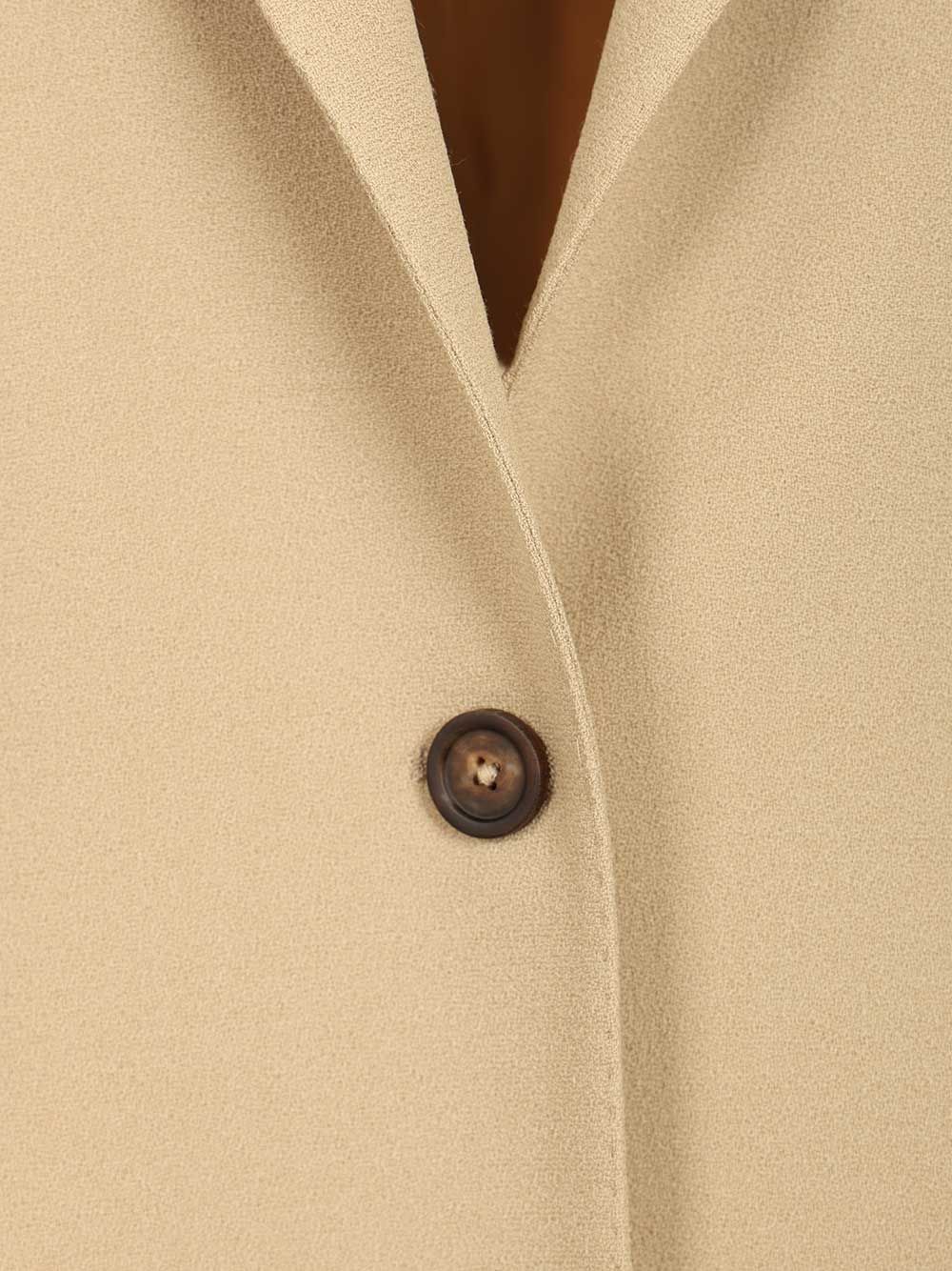 Wool Blazer Beige Virgin Elastane Stretch Jacket