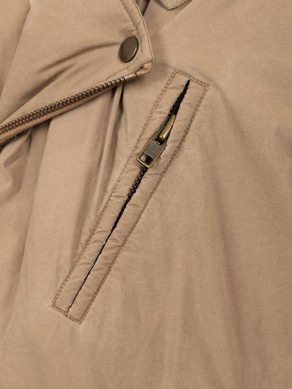 Cotton Biker Jacket Beige