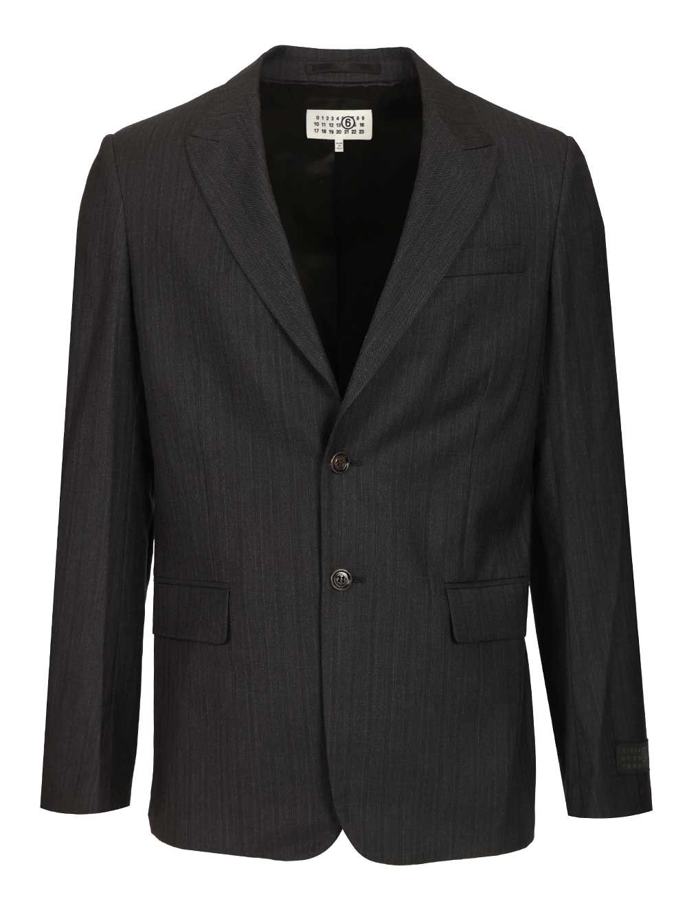 Wool And Cotton Blazer Black Jacket