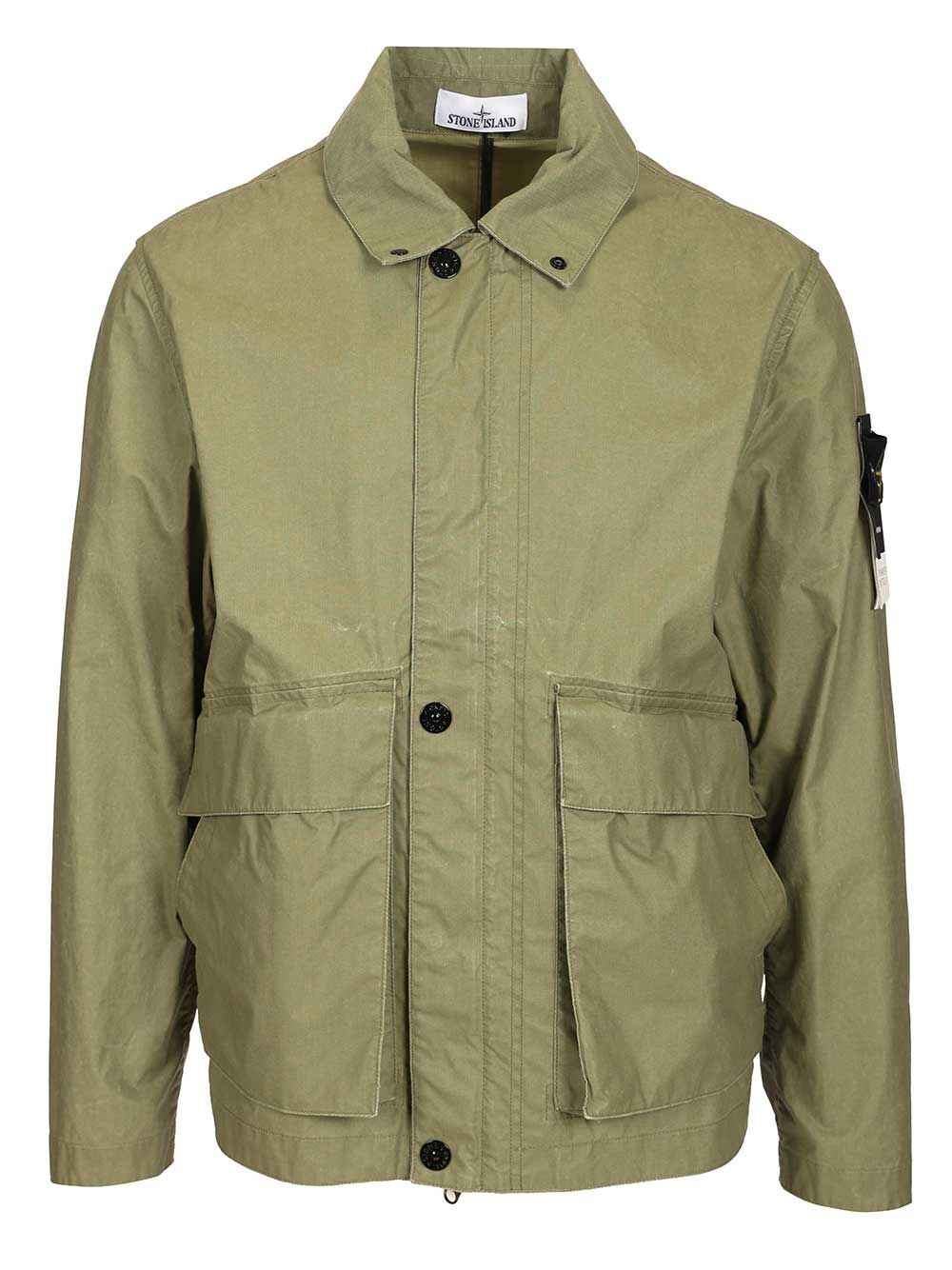 Waxed cotton coach jacket Green Polyester +