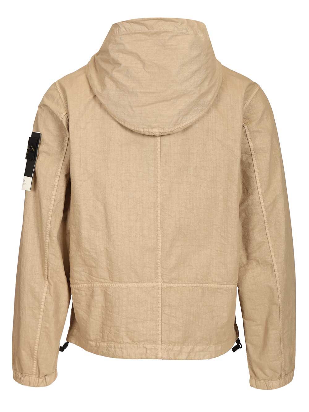 Organic-look nylon jacket Beige Polyamide Fiber