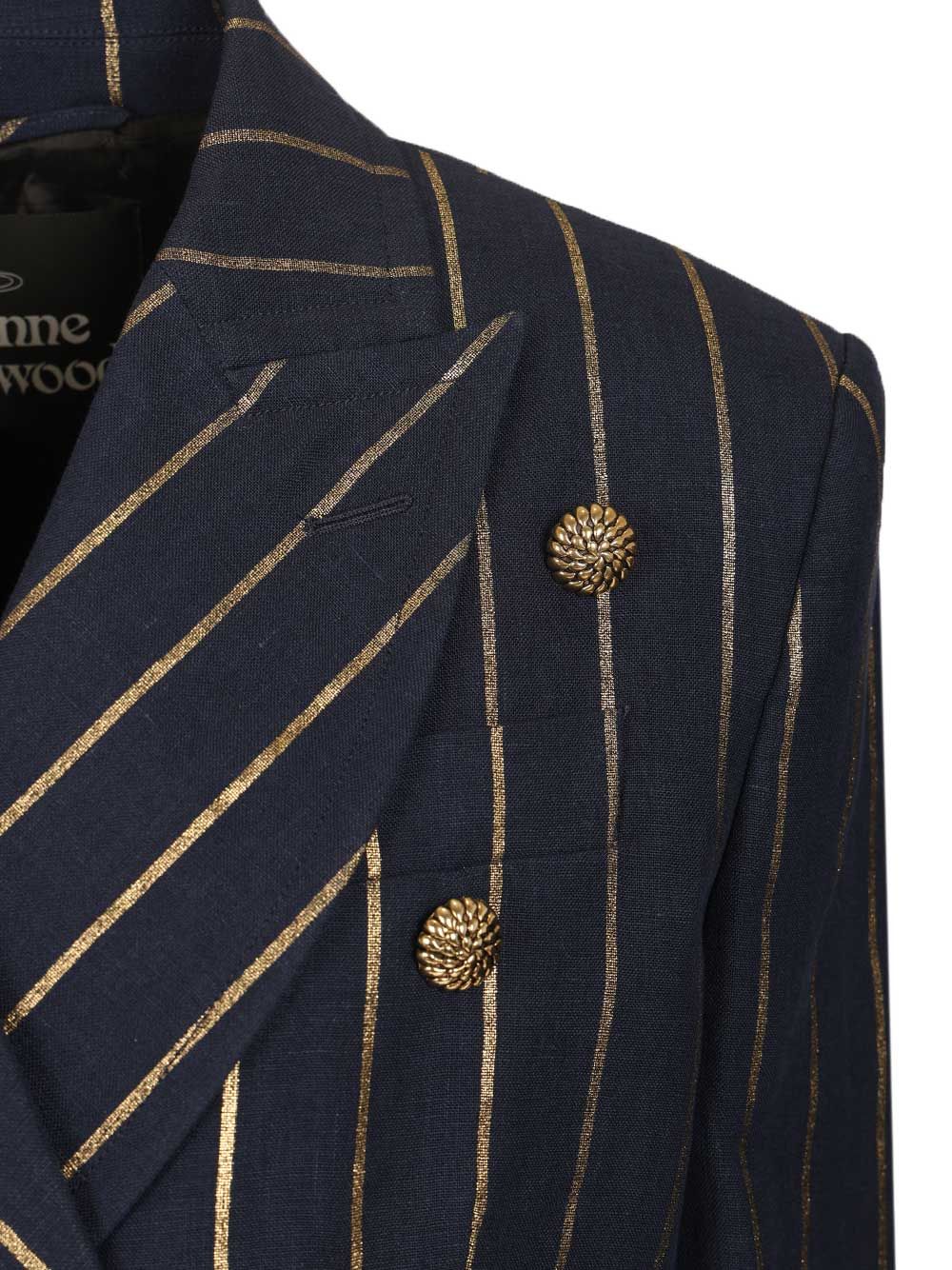 Cut Off Blazer Blue Linen Jacket