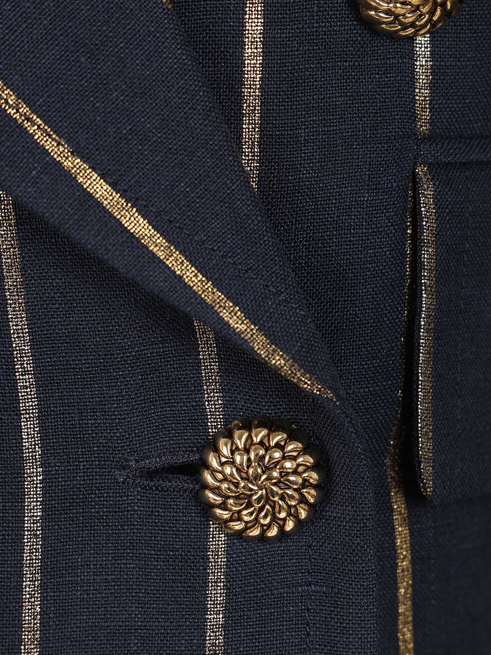 Cut Off Blazer Blue Linen Jacket