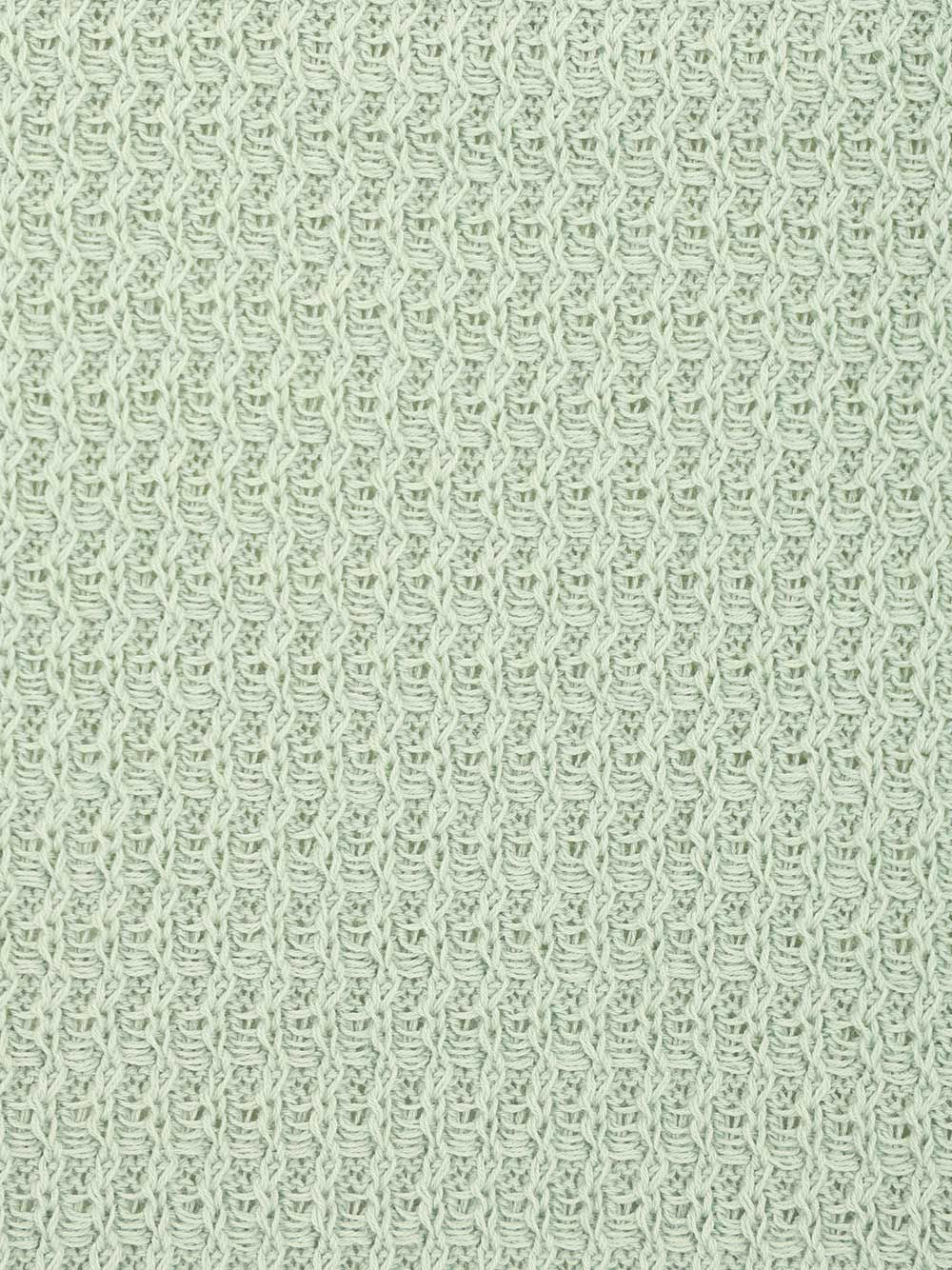 Waffle Polo Shirt Green Cotton