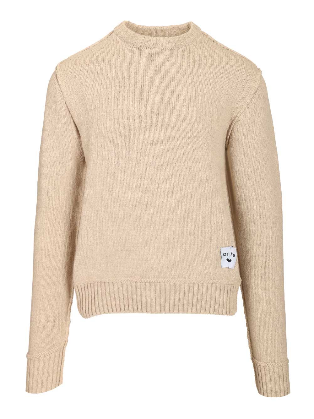 Reversible Label Knit White Polyester Knitwear