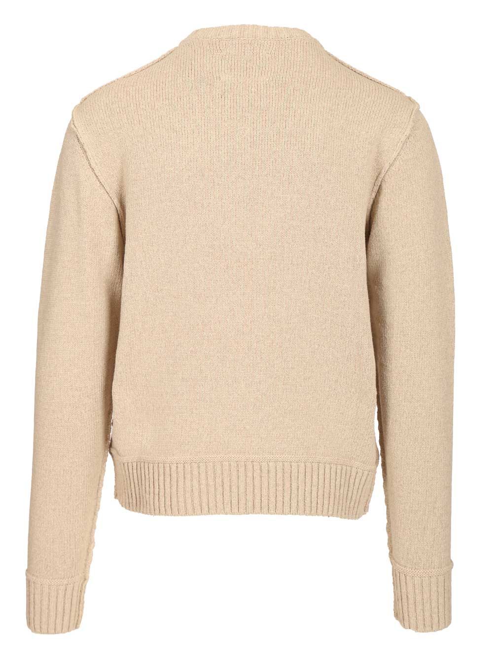 Reversible Label Knit White Polyester Knitwear