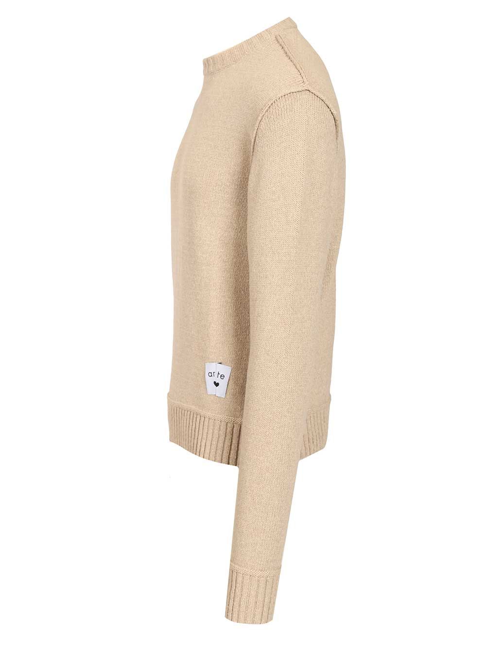 Reversible Label Knit White Polyester Knitwear