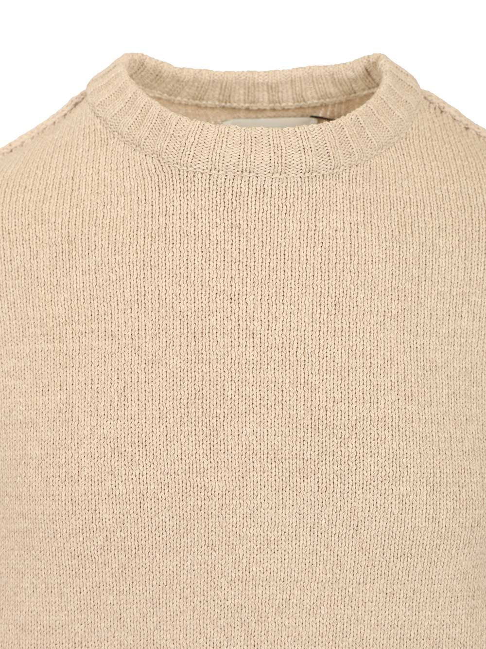 Reversible Label Knit White Polyester Knitwear