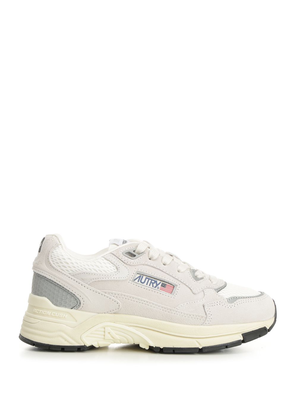 Hyperway sneaker in mesh and suede White