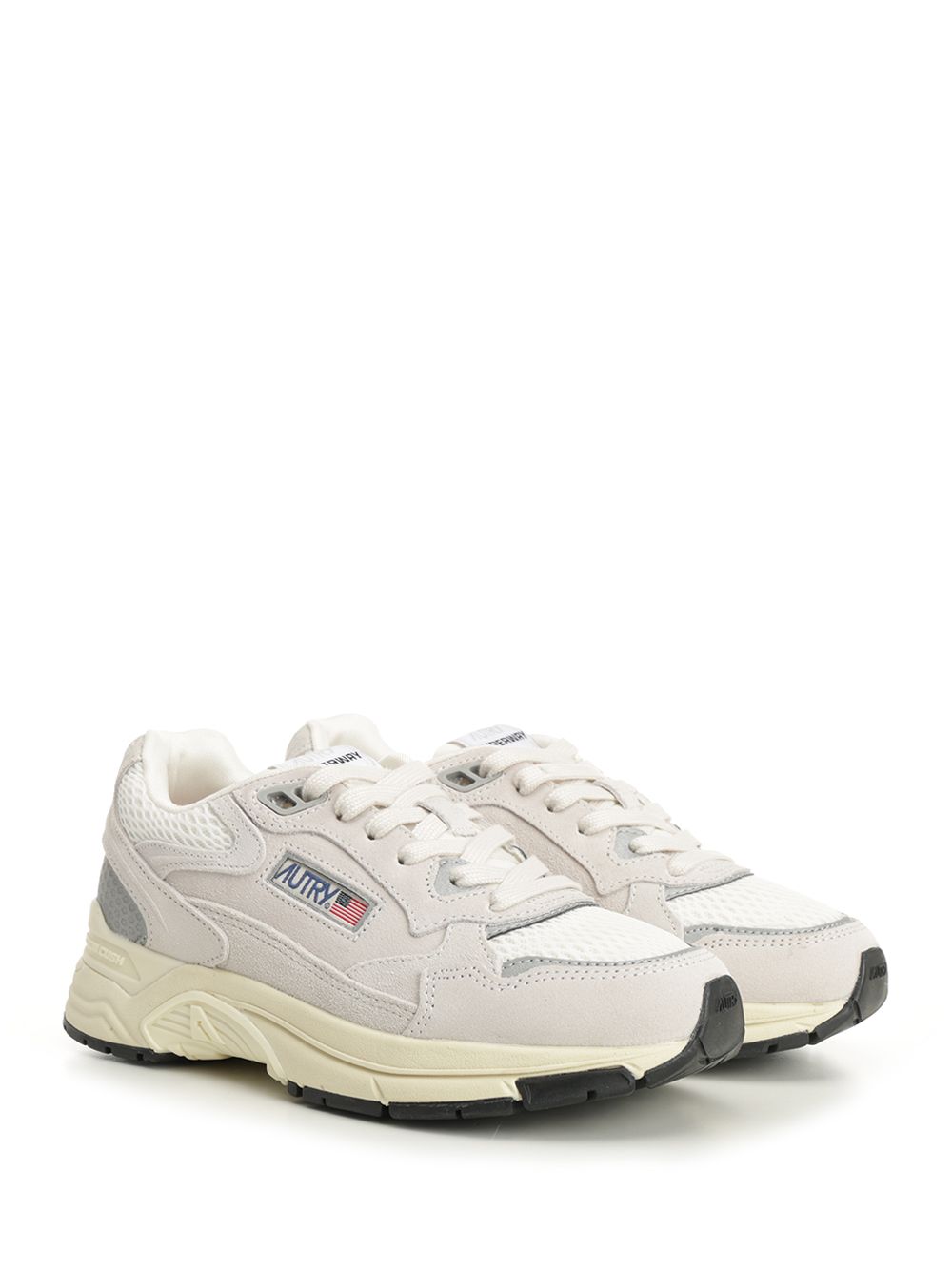 Hyperway sneaker in mesh and suede White
