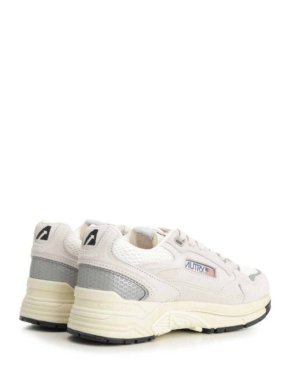Hyperway sneaker in mesh and suede White