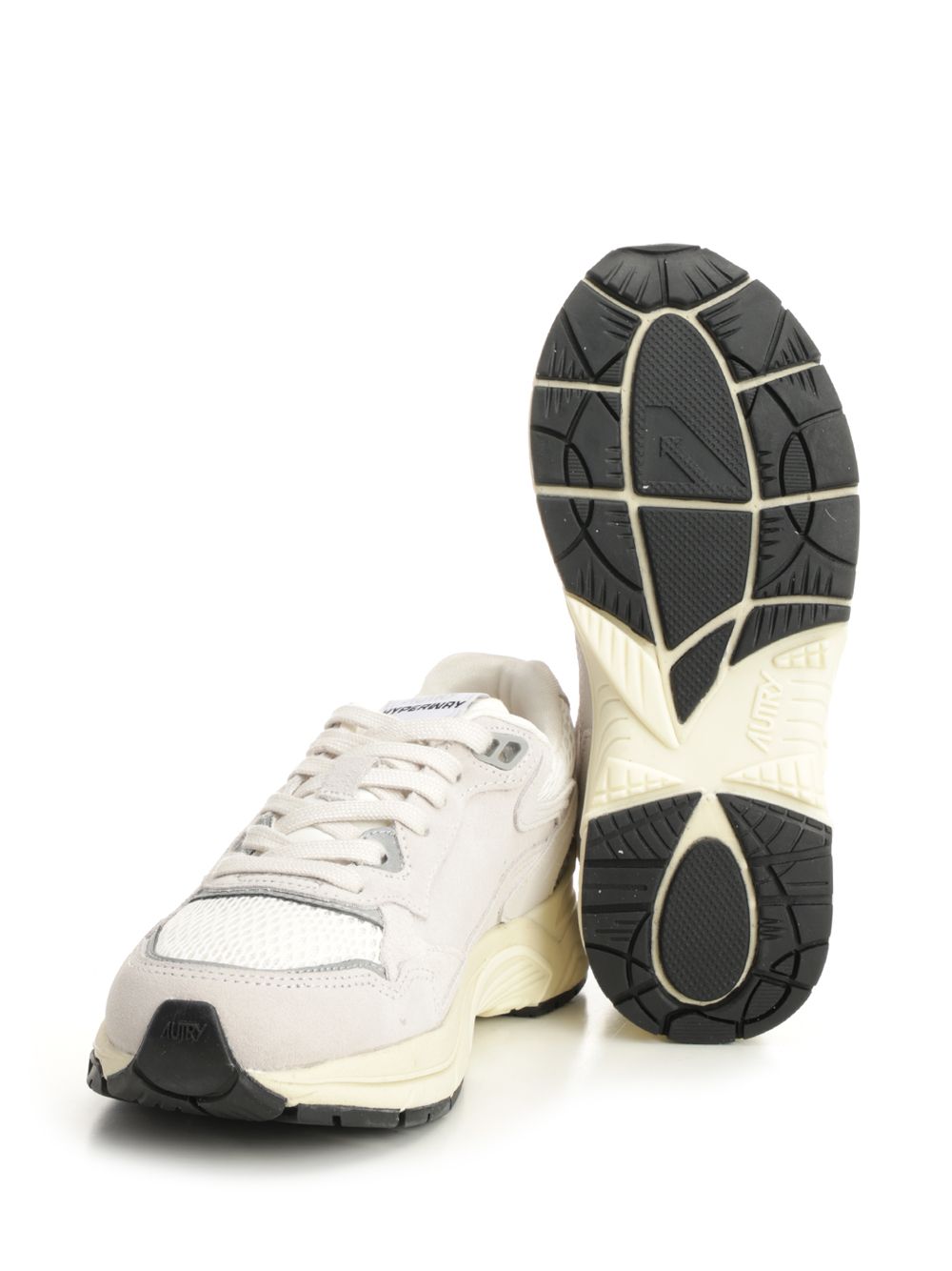 Hyperway sneaker in mesh and suede White