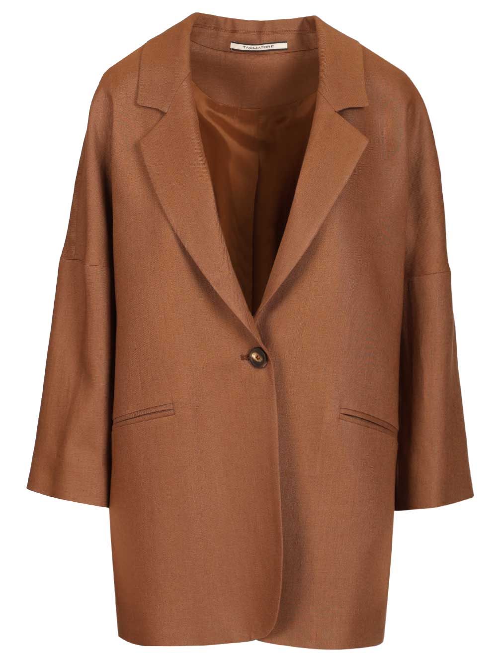 Linen Blazer Brown Jacket