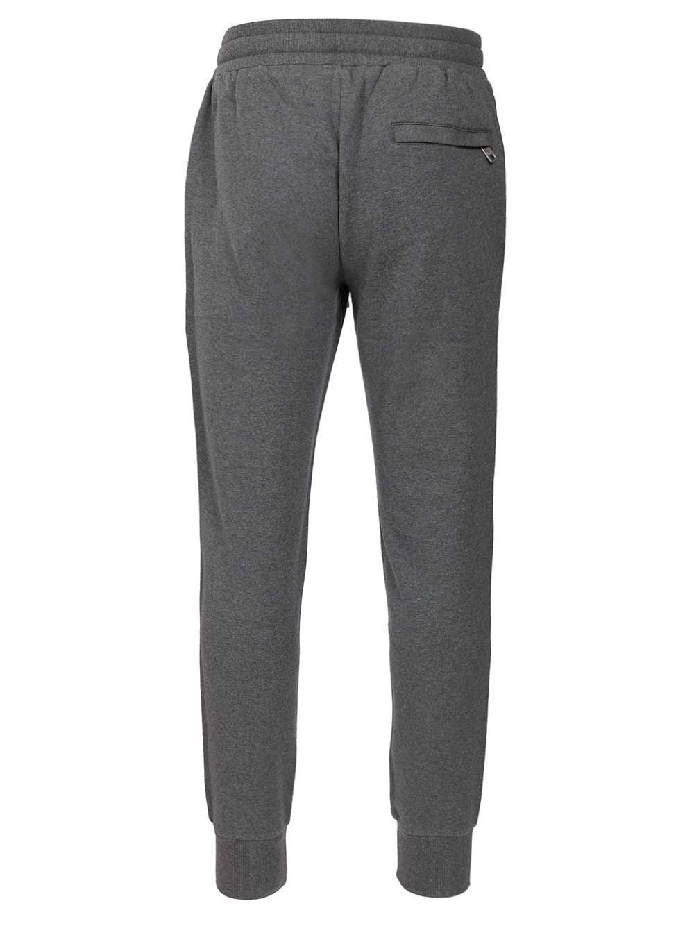 Jersey trousers with heraldic patch Grey Cotton