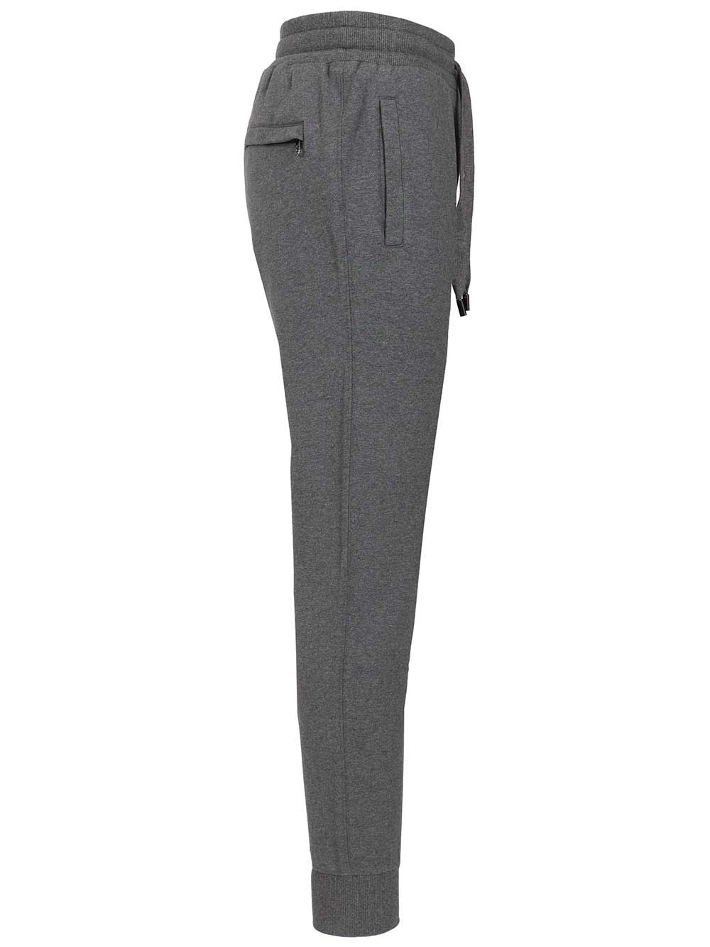 Jersey trousers with heraldic patch Grey Cotton