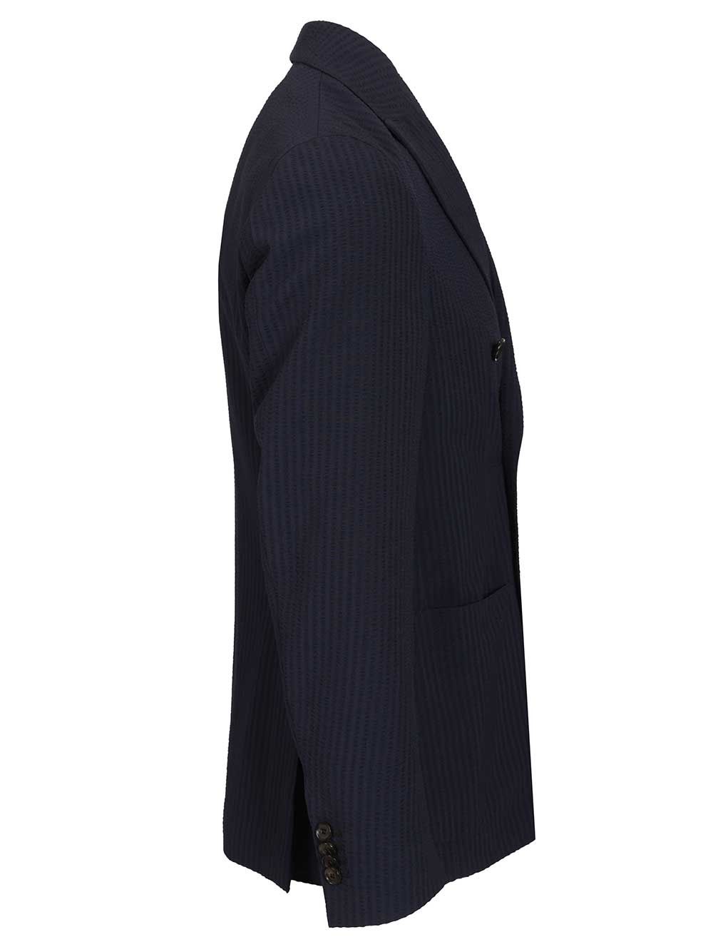 Double-breasted butterfly blazer Blue Wool Jacket