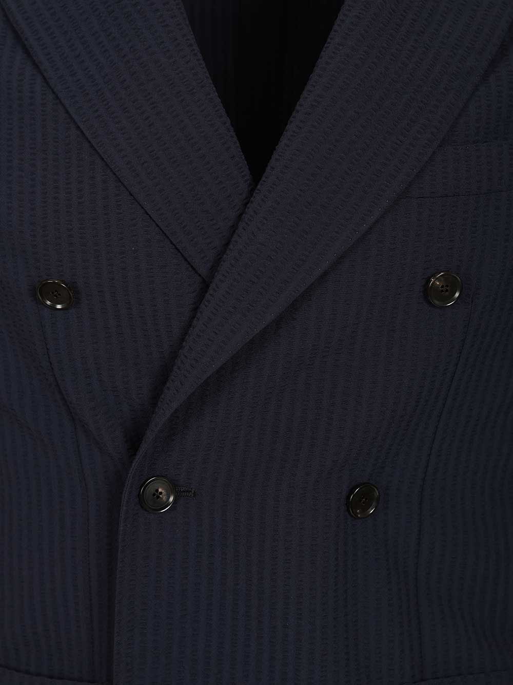 Double-breasted butterfly blazer Blue Wool Jacket