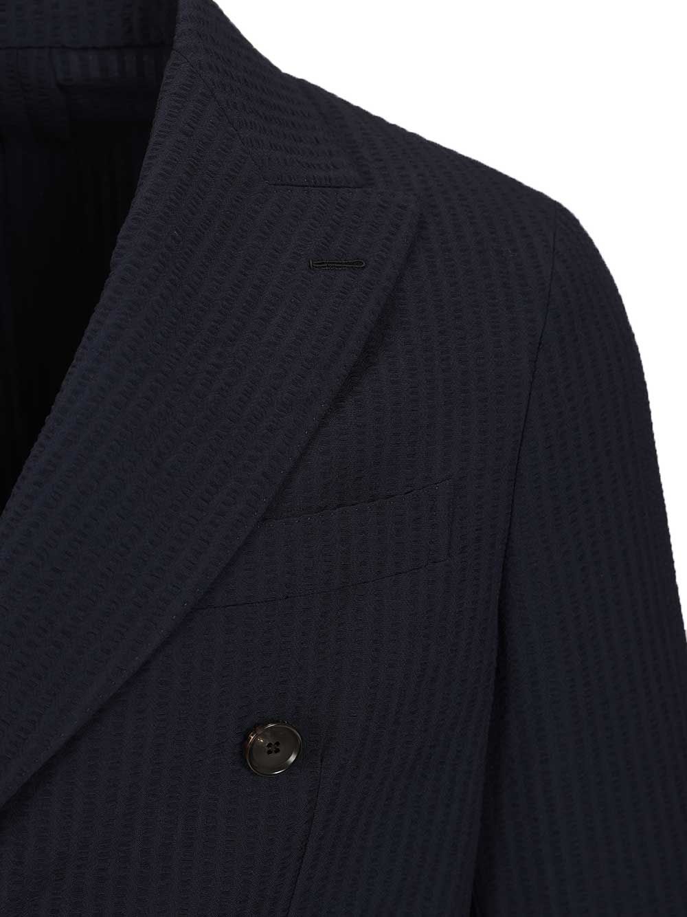 Double-breasted butterfly blazer Blue Wool Jacket