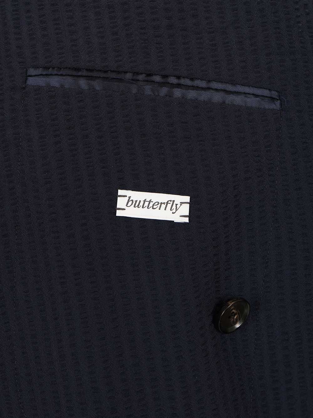 Double-breasted butterfly blazer Blue Wool Jacket