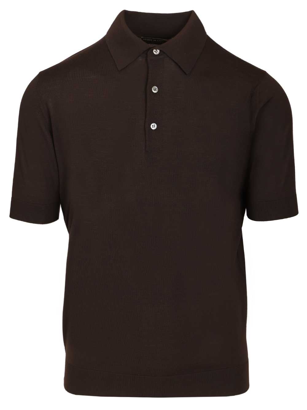 Wool Polo Shirt Brown