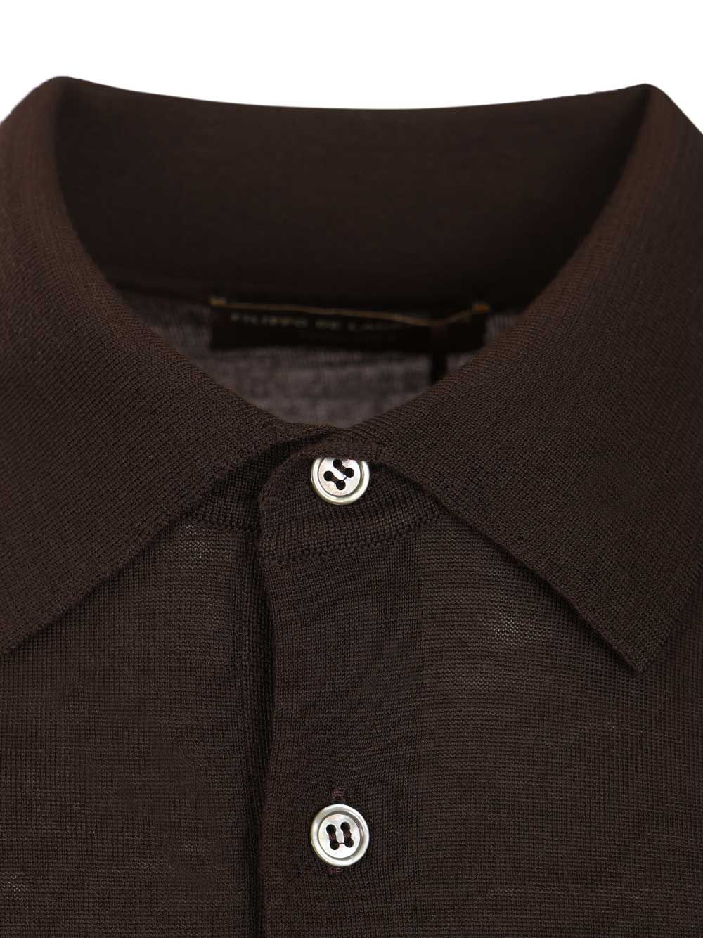 Wool Polo Shirt Brown