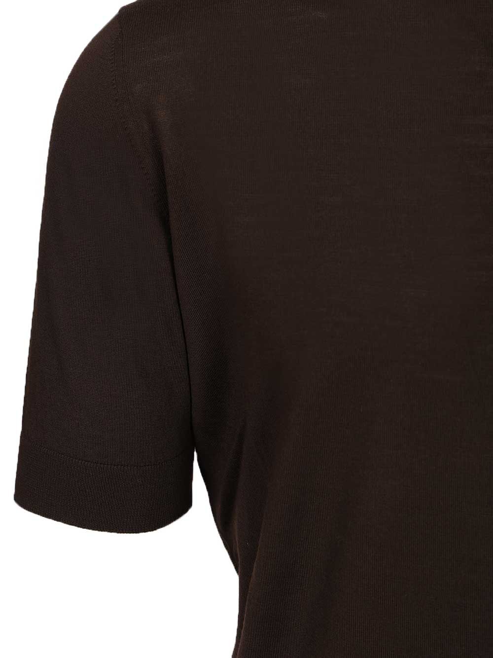 Wool Polo Shirt Brown