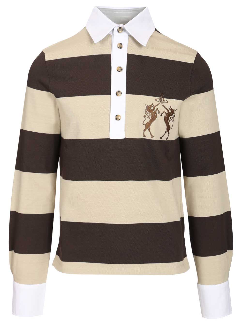 Rugby Polo Shirt Brown Cotton