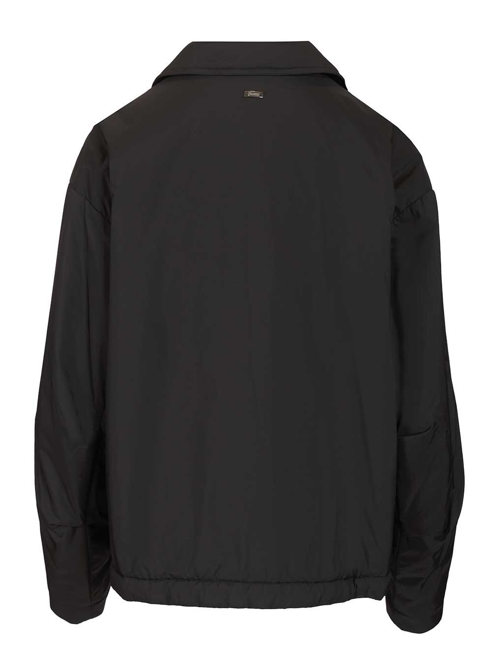 Short Parka Black Poliammide Jacket