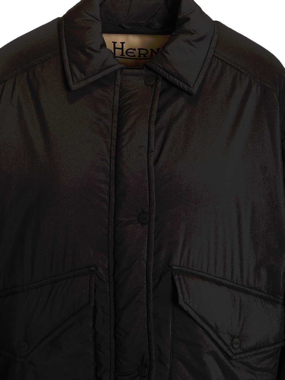 Short Parka Black Poliammide Jacket