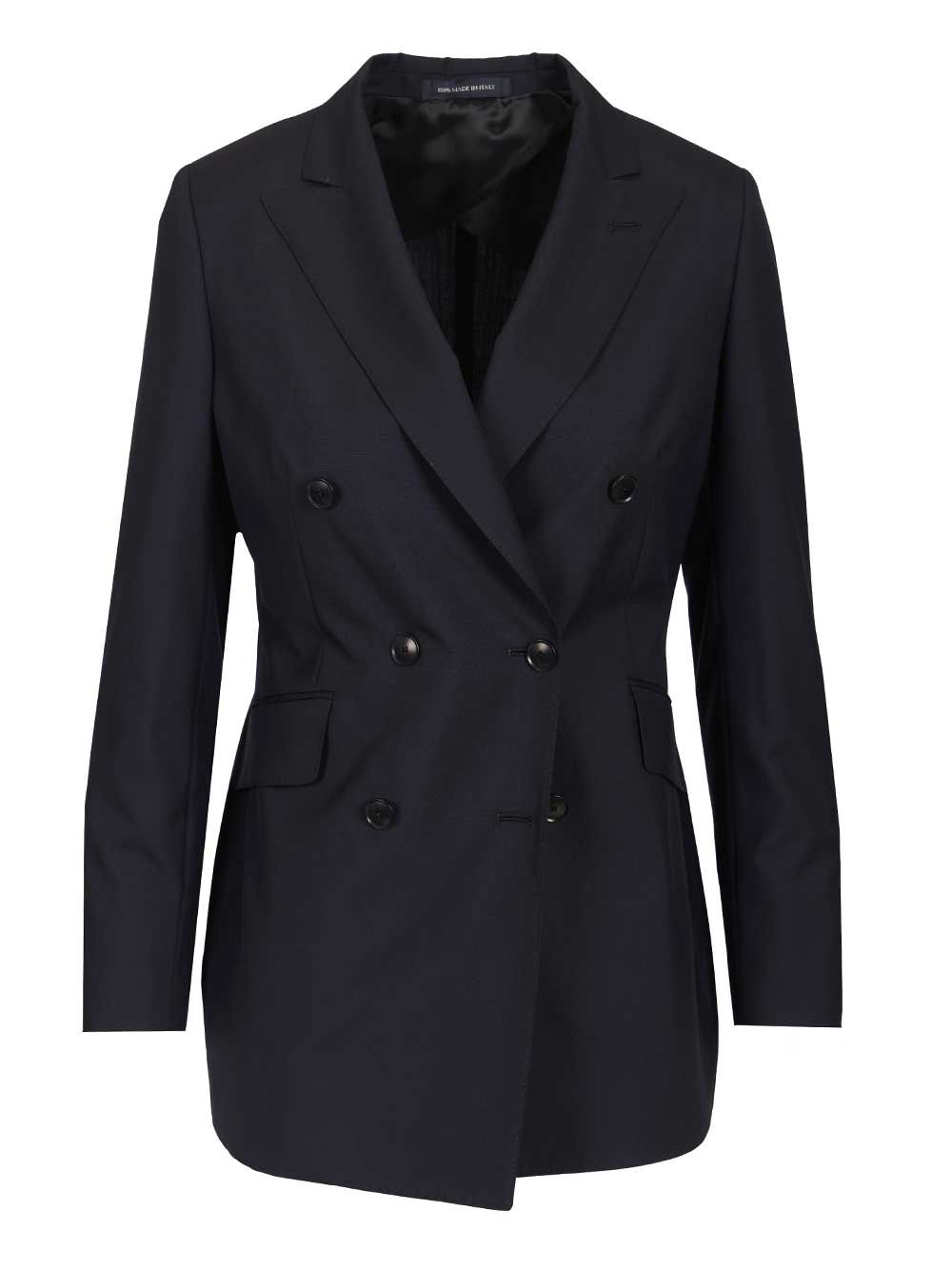 Double-breasted wool blazer Black Jacket