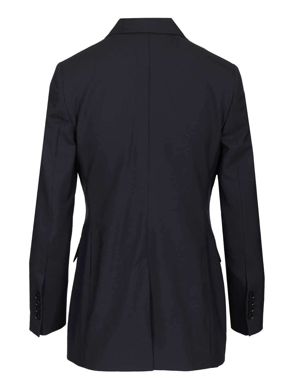 Double-breasted wool blazer Black Jacket