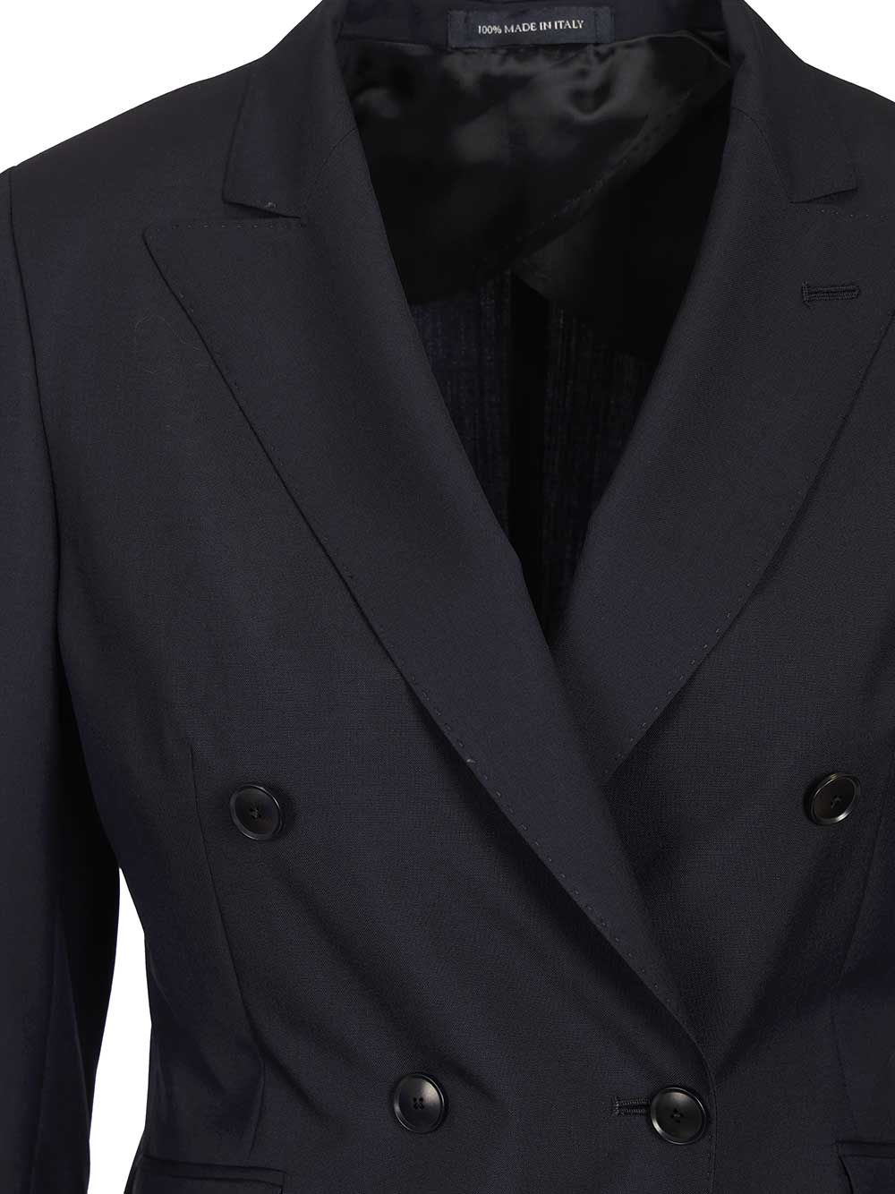 Double-breasted wool blazer Black Jacket