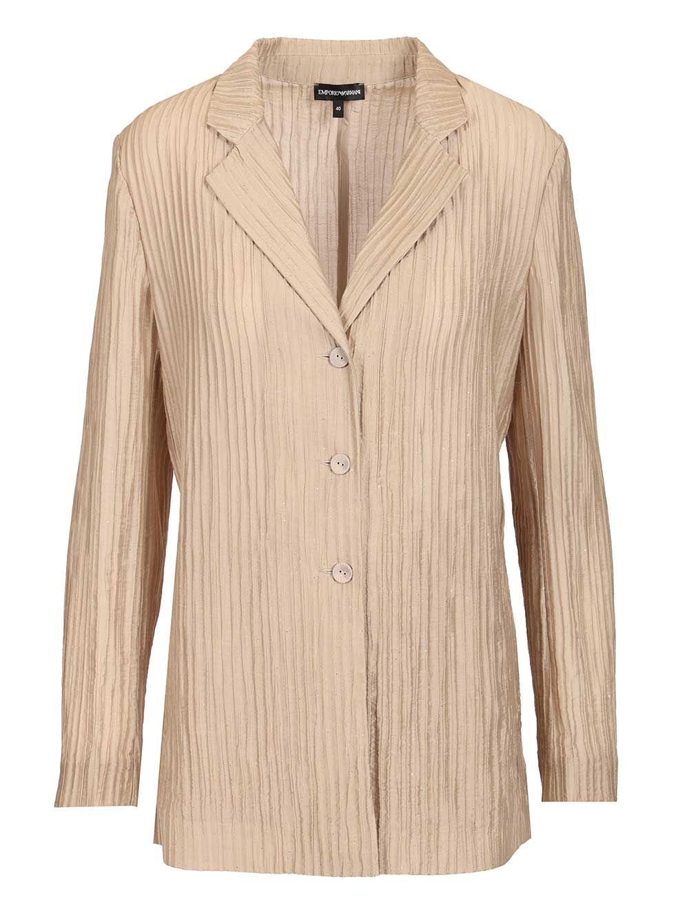 Taffeta Blazer Beige Fabric : Lyocell Polyamide Jacket