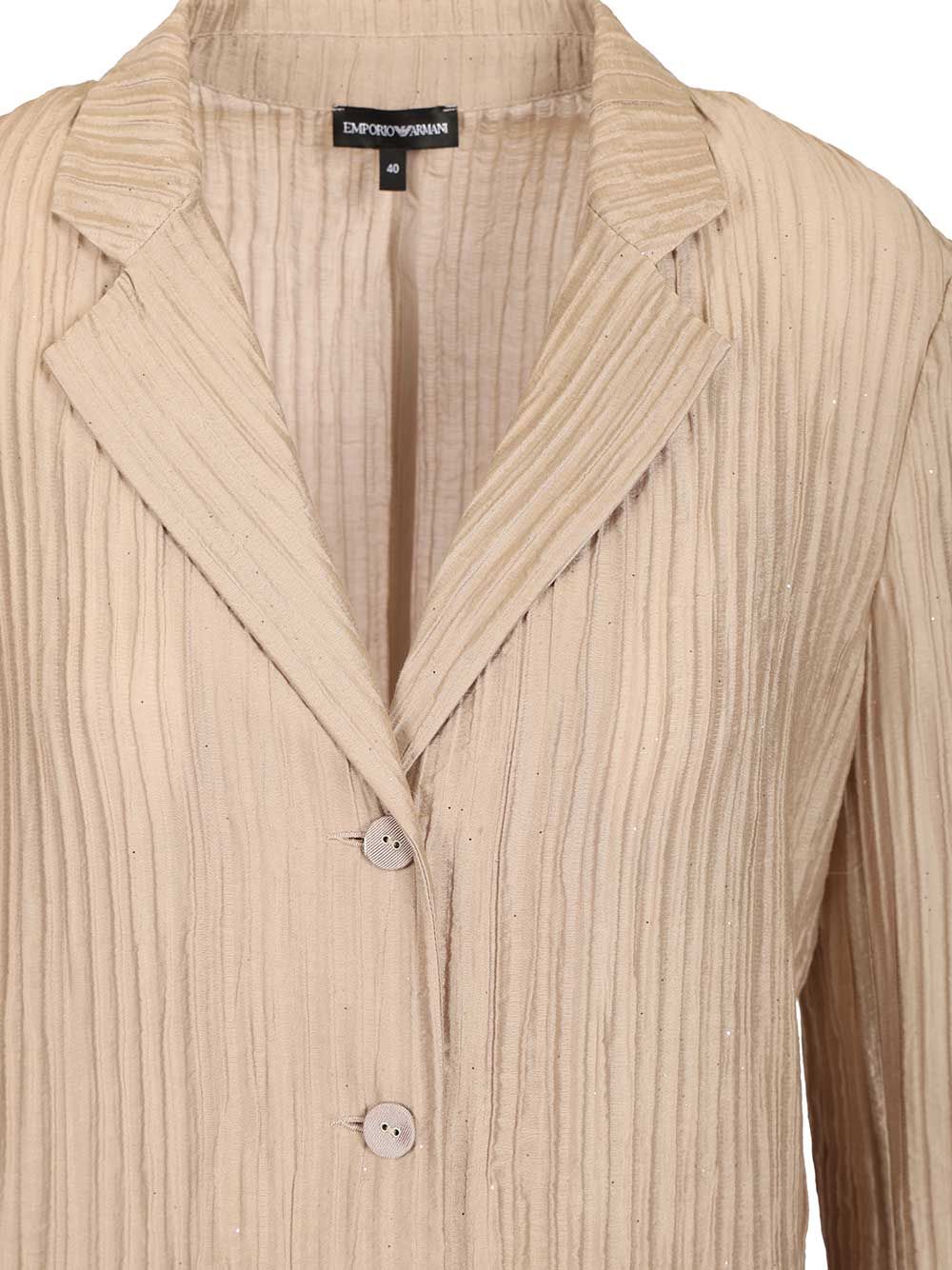 Taffeta Blazer Beige Fabric : Lyocell Polyamide Jacket
