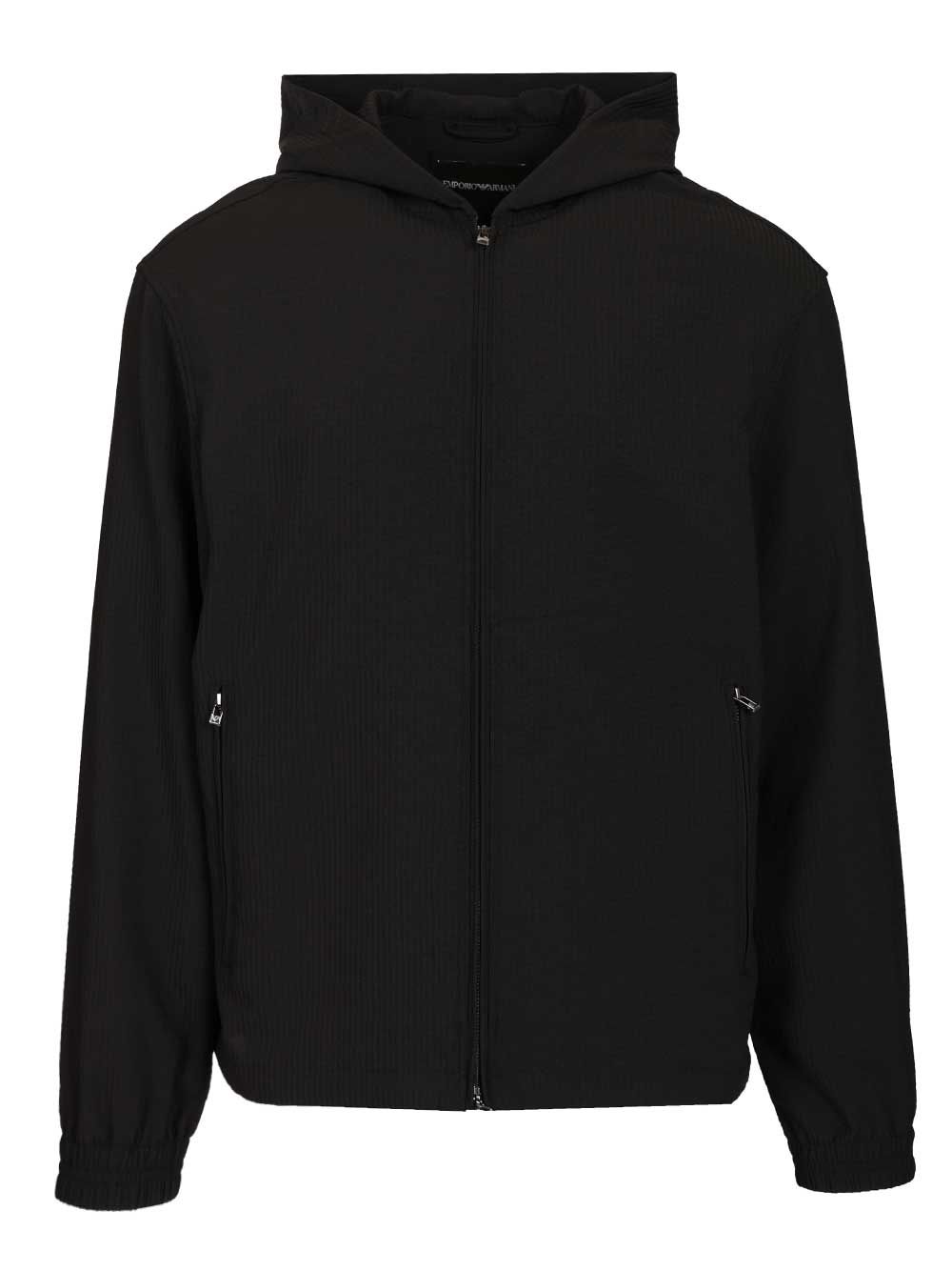 Water Repellent Nylon Blouson Black Jacket