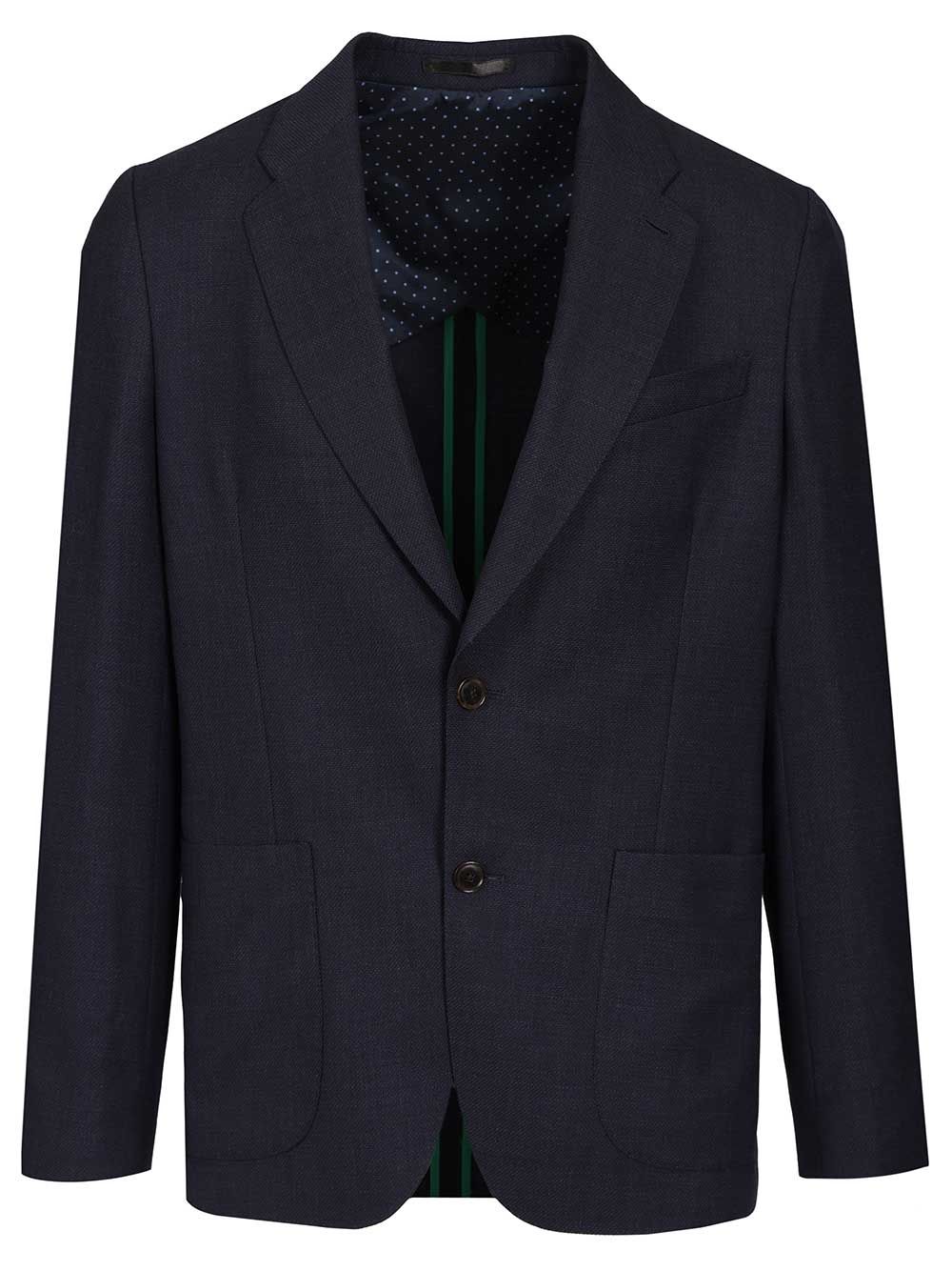 Navy single-breasted blazer Blue Wool Jacket