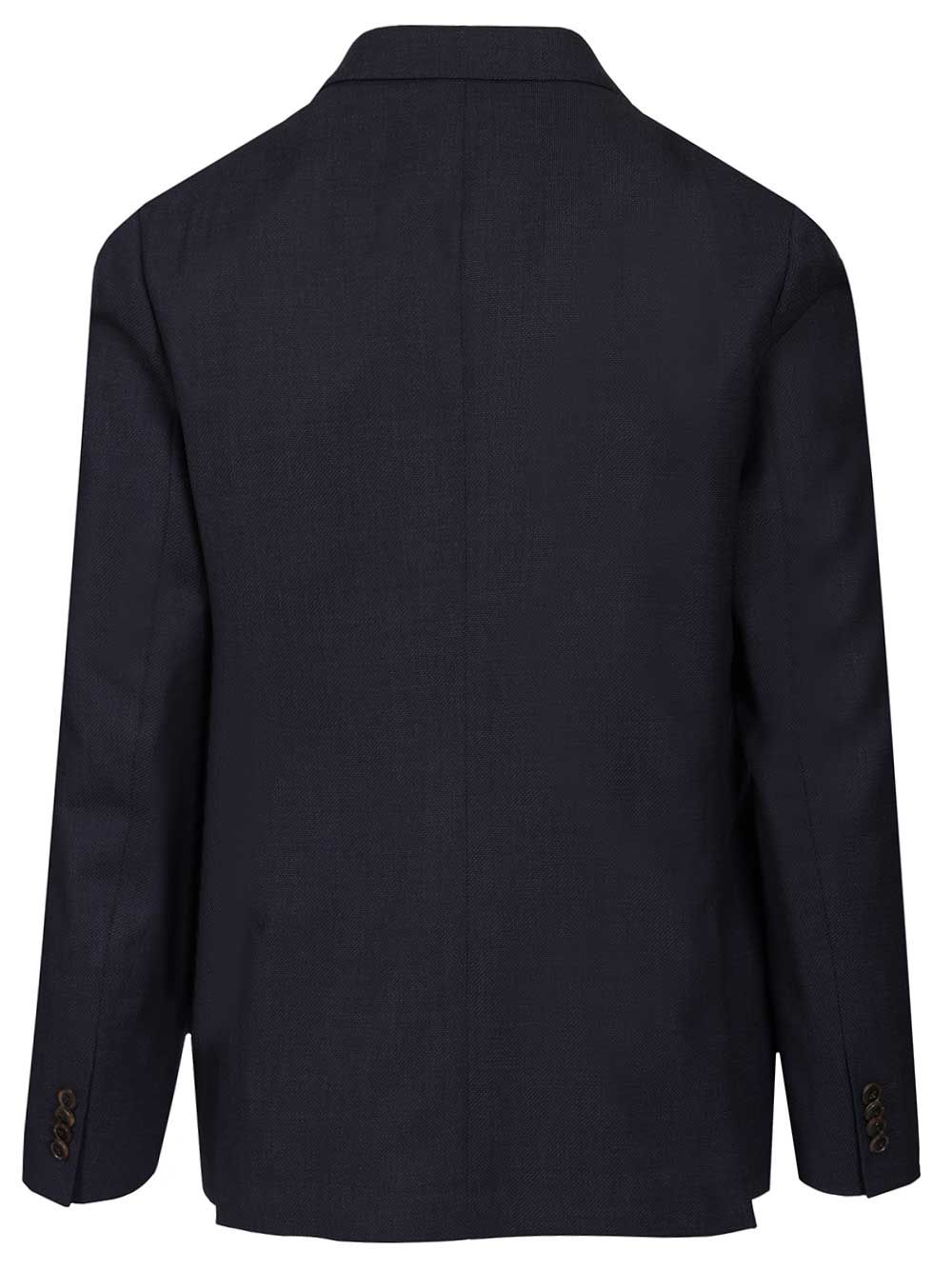Navy single-breasted blazer Blue Wool Jacket